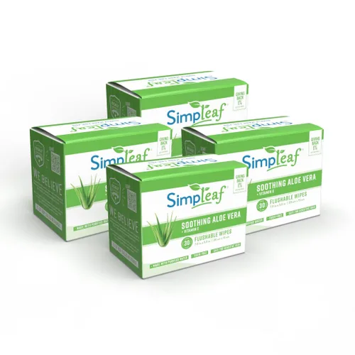 Vista 14 de Simpleaf Toallitas húmedas desechables de aloe vera, ecológicas, sin parabenos y alcohol, hipoalergénicas y seguras para pieles sensibles, fórmula
