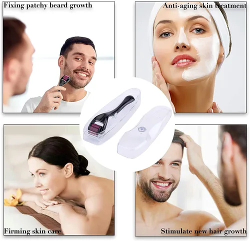 Vista 3 de Derma Roller 0.059 in para pelo Barba Piel Facial Cara 540 Titanio Derma Roller Cosmético Belleza Instrumento