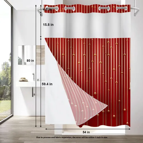 Vista 758 de Shrahala Father and Child Embracing No Hooks Shower Curtain with Snap in Liner Set, Tender Moment Captured Bathroom Décor Polyester Fiber Waterproof