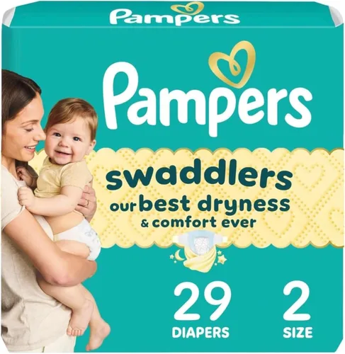 Vista 36 de Pampers Swaddlers - Pañales desechables muy suaves para bebé talla 8, 38