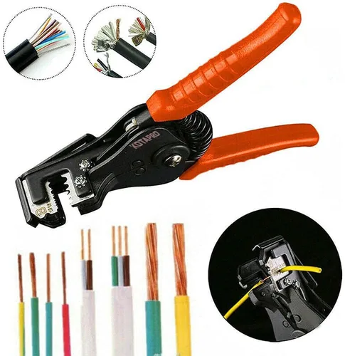 Vista 9 de Herramienta pelacables alectrical, cortador de cables eléctrico resistente, herramientas profesionales de pelado de cables para 8-20 AWG sólido