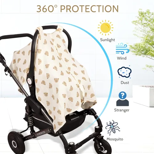 Vista 6 de Funda de asiento de automóvil para bebés, niñas y niños, funda de asiento de automóvil de algodón de verano para asiento de automóvil, cómoda funda