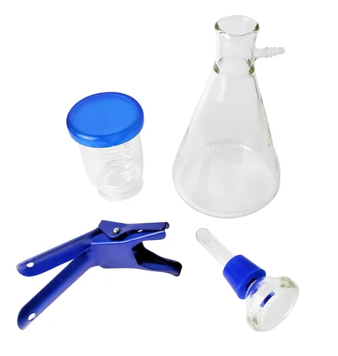 Vista 3 de Labnique Aparato de destilación de filtración al vacío de vidrio con bomba de vacío compacta (33.8 fl oz)
