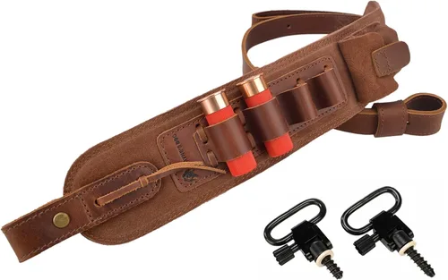 Vista 27 de Soporte de munición de cuero para rifle con asa de asa, correa de cartucho de pistola para 45-70 .30-30 .30-06 .357 .38 .35