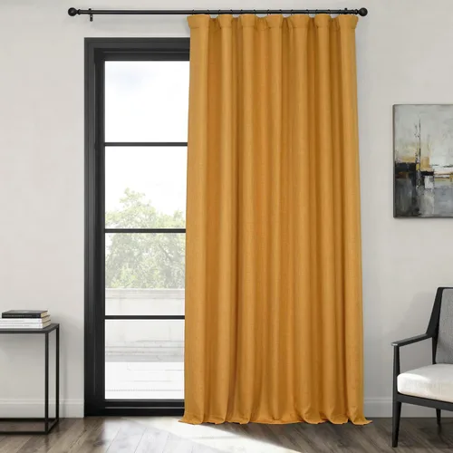Vista 21 de HPD Half Price Drapes - Cortinas de lino sintético para sala de estar (1 panel) - 100 x 108 pulgadas - Cortinas texturizadas extra anchas