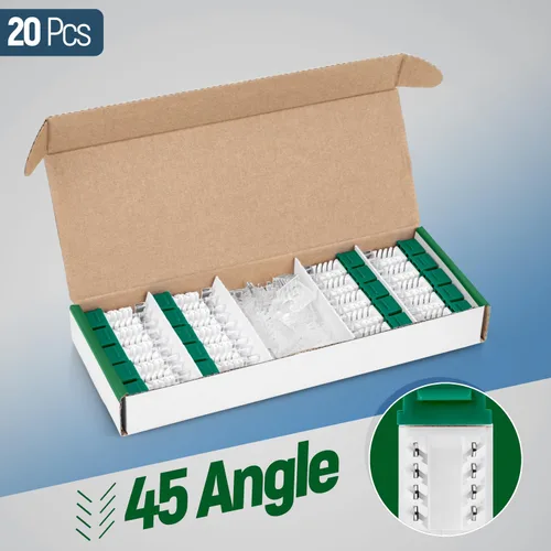 Vista 274 de Everest - Paquete de 50 conectores Keystone RJ45 Cat6 en ángulo de 45°, color blanco, conectores RJ45 hembra de perfil delgado, conector Keystone