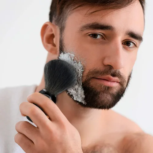 Vista 3 de Viking Revolution Brocha de afeitar de pelo de tejón, cepillo de afeitado para afeitado húmedo con crema de afeitar y jabón, el mejor afeitado de tu