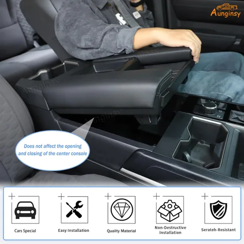 Vista 5 de Protector de Reposabrazos de Consola Central Mejorado Compatible con Toyota Tundra 2022+ y Sequoia 2023+, Funda Protectora de Cojín de Tapa de Caja