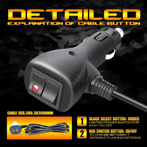 Vista 5 de DAYSEN Luz LED ámbar, luces estroboscópicas de emergencia intermitentes de 4.2 pulgadas, montaje magnético, luz de advertencia de seguridad