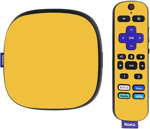 MightySkins Skin compatible con Roku Ultra HDR 4K Streaming Media Player (2020) – Caléndula sólida | Cubierta protectora de vinilo duradera y única