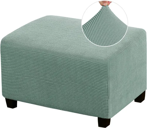 Vista 24 de Funda Otomana Elástica Fundas para Otomana Cuadradas para Sala de Estar Taburete Reposapiés Fundas Elásticas para Adaptarse al Reposapiés Otomano
