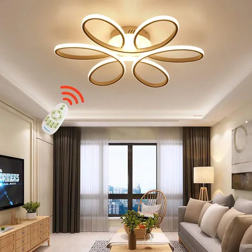 Modern LED Ceiling Light Dimmable Ceiling Lighting with Remote Round Ceiling Light Fixture Ceiling Lamp Flower Shape (58CM)