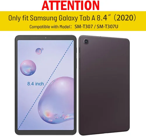 Vista 3 de Funda para Samsung Galaxy Tab A 8.4 2020, resistente policarbonato duro de silicona suave a prueba de golpes, resistente funda protectora de alto