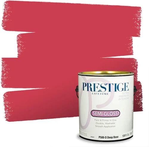 Vista 239 de Prestige Paints E100-T-SW6591 Pintura exterior e imprimación en uno, 1 galón, plano, combinación comparable de Sherwin Williams Amaryllis, 1 galón