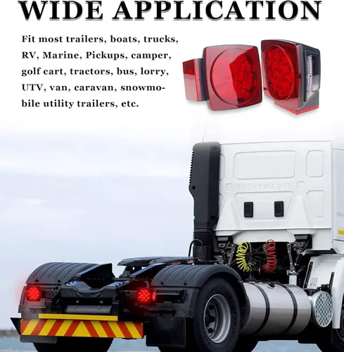 Vista 7 de Kit de luz de remolque de 12 V con certificación DOT para barco, caravana, automóvil, fácil montaje con arnés de alambre, oblea LED, impermeable