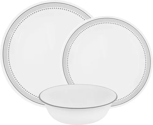 Vista 7 de Corelle Ocean Blues - Vajilla resistente a las roturas y a las roturas para 4 personas, color azul, 12 piezas