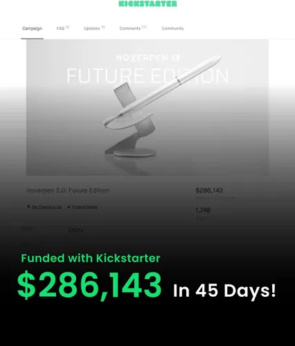 Vista 6 de novium Hoverpen Future - Pluma estilográfica de lujo y bolígrafo roller, caja de regalo todo en punta, punta Schmidt (fina), convertidor, repuesto