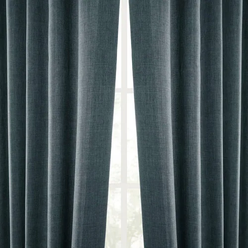 Vista 3 de HPD HALF PRICE DRAPES Cortinas de lino italiano para dormitorio y sala de estar, cortinas de oscurecimiento de habitación (1 panel), 50 pulgadas