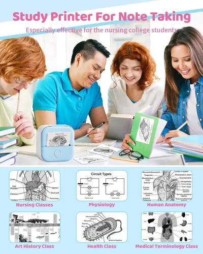 Vista 2 de Ponek Impresora de Pegatinas Mini Print Pods - Mini Impresora de Pegatinas T02 Fabricante de Calcomanías, Máquina de Bolsillo con 1 Rollo de Papel