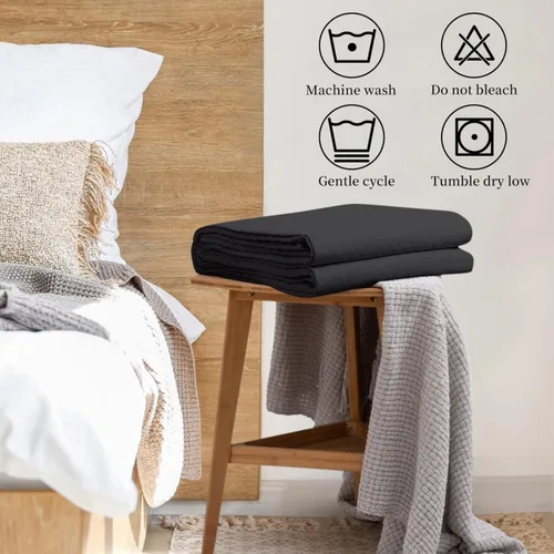 Vista 6 de HollyHOME - Colcha de cama acolchada pinsonic con diseño de cuadros súper suave, para cama individual