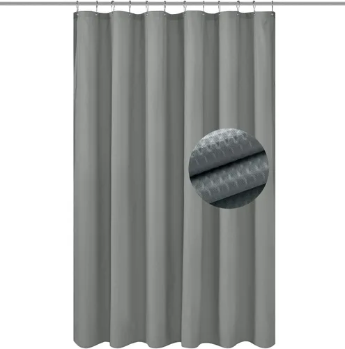 Vista 23 de Barossa Design - Cortina de ducha de tela impermeable para cabina de microfibra de calidad hotelera, 32" de ancho x 72" de alto, lavable a máquina