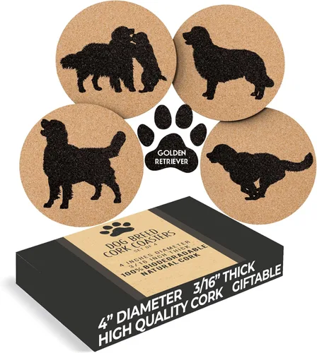 Vista 9 de Boston Terrier Lovers - Juego de 4 posavasos de corcho con parte inferior protectora Decoración de perro para bebidas Gran idea de regalo