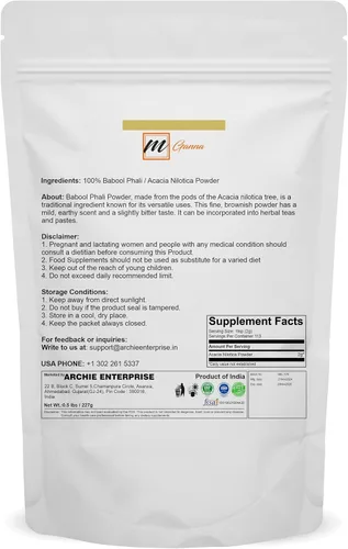 Vista 2 de 100% natural puro Babool Phali en polvo/Acacia Nilotica para el cuidado de la piel 227 GMS / 0.5 libras