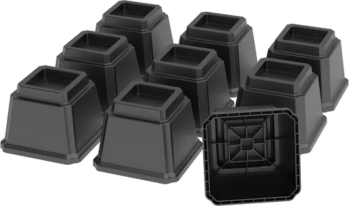 Vista 5 de Elevadores de Cama Whynonap de 4 Pulgadas, Juego de 9, Elevadores de Cama de Alta Resistencia para Marco de Cama, Paquete de 9, Soporta hasta 3000