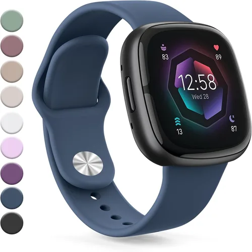 Vista 10 de Vanjua Correa compatible con Fitbit Sense 2 / Sense Bands, Fitbit Versa 4 / Versa 3 bandas para mujeres y hombres, correa de repuesto de silicona