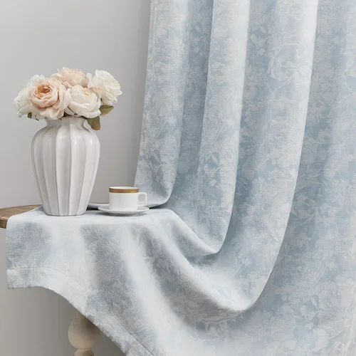 Vista 12 de Beauoop - Cortinas opacas beige con diseño floral jacquard, 2 paneles, para dormitorio/sala, de felpilla, gris pardo, aislantes y a prueba de ruido