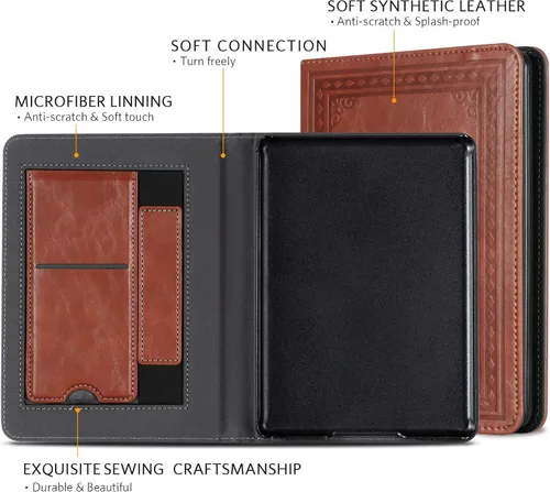 Vista 197 de CoBak Funda inteligente para Kindle Paperwhite de 6.8" de 11ª generación 2021 con función de encendido automático, ligera, delgada, de piel **Salvia