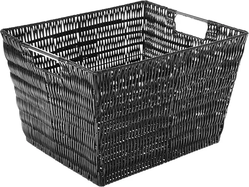 Vista 16 de Whitmor 6500-2712-BLK Rattique Canasta Negra Pequeña para Estante