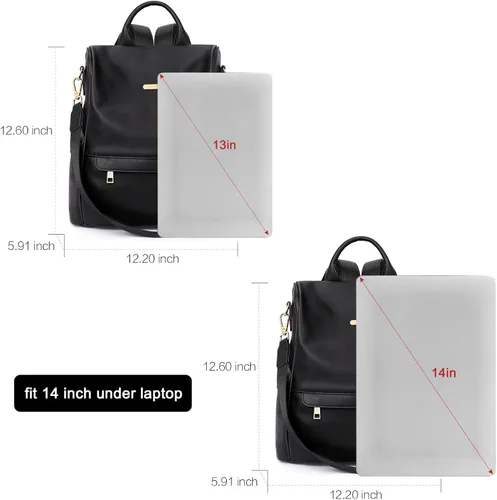 Vista 3 de CLUCI - Bolso de hombro tipo mochila de cuero para mujer diseño grande y a la moda para viajes