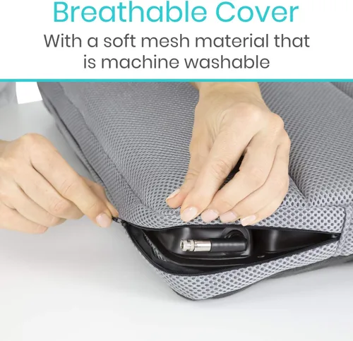 Vista 8 de Vive - Almohadilla de asiento para silla de ruedas inflable - Almohadilla de alivio de presión de aire ajustable para viajes, portátil