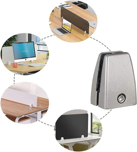 Vista 3 de 20 soportes de soporte de división de escritorio de oficina, soportes de abrazadera divisor de escritorio, soporte de abrazadera para estante