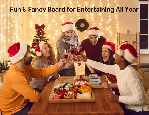 Vista 3 de Easoger Juego de Tablas de Charcutería - 3 en 1 Magnético Tabla de Queso Extra Grande con 3 Tazones, Regalos de Inauguración de Casa Nuevo Hogar