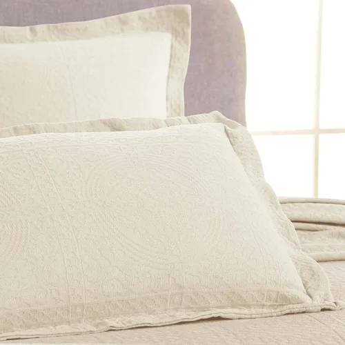 Vista 7 de Superior Juego de colcha de algodón con diseño de flor de lis, mantas cálidas, ropa de cama para todas las estaciones, decoración de dormitorio