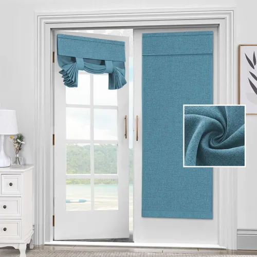 Vista 22 de H.VERSAILTEX Cortina de puerta francesa, cubierta de ventana para privacidad de puertas, persiana de amarre para cortina de ventana delantera
