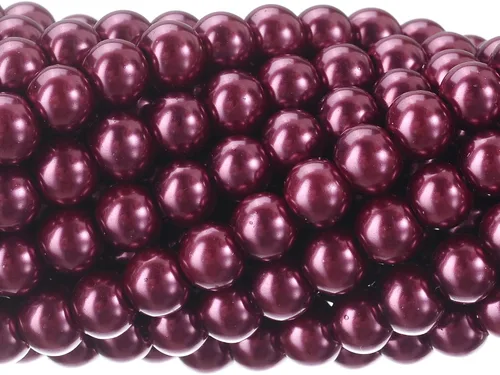 Vista 25 de RUBYCA 200 piezas de cuentas redondas de cristal checo satinado brillante pequeñas para hacer joyería 10mm Amatista Púrpura