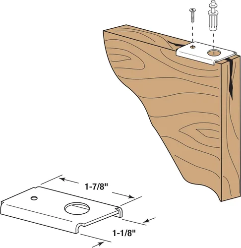 Vista 3 de Prime-Line N 7192 Soporte de reparación de puerta plegable, montaje superior o inferior, para puertas de madera (paquete de 2)
