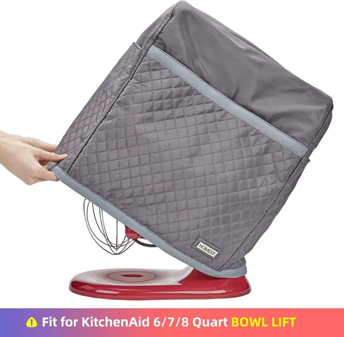 Vista 2 de HOMEST - Funda para batidora de pie compatible con KitchenAid Bowl Lift, cubierta antipolvo con bolsillo de cierre para accesorios