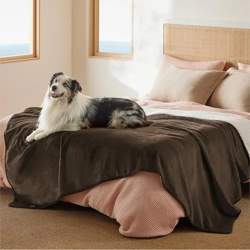 Vista 12 de Bedsure - Mantas impermeables para perros pequeños - Manta de felpa de sherpa con impresión suave lavable para perros y gatos, protector de muebles