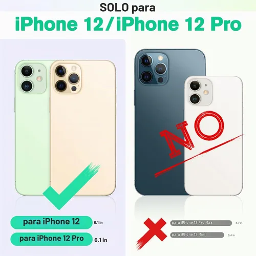 Vista 2 de TUCCH Funda tipo cartera para iPhone 12/iPhone 12 Pro 5G, con bloqueo RFID, ranura para tarjetas y soporte