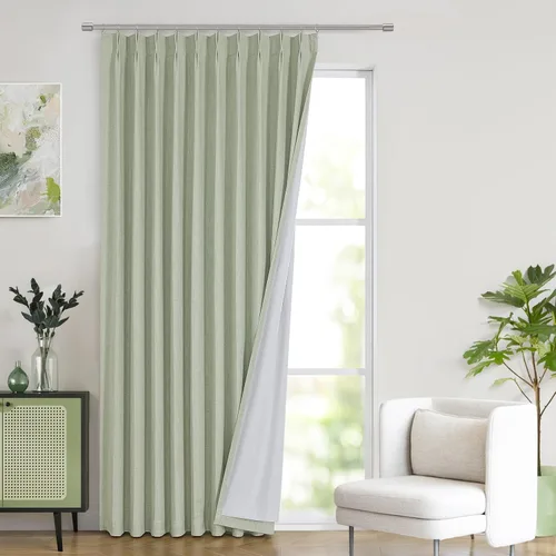 Vista 27 de WEST LAKE Cortinas Completamente Opacas Bailey con Pliegues Pinzados de 63 Pulgadas Azul Polvoriento con Forros, Cortinas Texturizadas Modernas