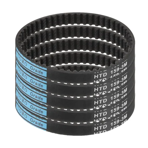 Vista 28 de uxcell 5 piezas HTD-3M Correa de distribución de goma 48 dientes, 144 mm de paso, 6 mm de ancho x 2,4 mm de altura, Correa de polea de distribución