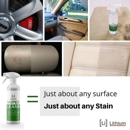 Vista 4 de Lithium Hyper Cleanse - Limpiador interior de automóvil para cuero, plástico, alfombra, vinilo y cuero vegano Tesla, limpiador interior sin