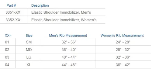 Vista 2 de United Ortho 3351-02 - Inmovilizador elástico de hombro para hombre, talla M