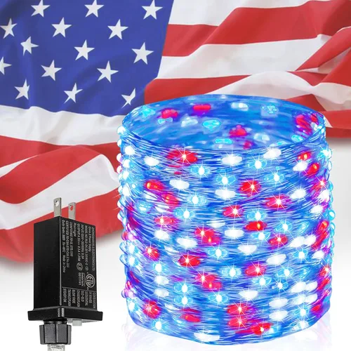 Vista 29 de Guirnalda de luces LED enchufables de 33 pies, impermeable, para exteriores e interiores, 8 modos con temporizador, luz de Navidad, decoración