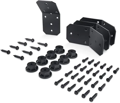 OZCO Ironwood 51768 - Soporte de ángulo de 45 grados, acero pregalvanizado recubierto de polvo negro, accesorios decorativos para atar madera con