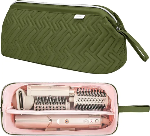 Leudes Bolsa de viaje para herramientas para el cabello, estuche de transporte portátil de tiburón Flexstyle, estuche para secadora de pelo de Verde